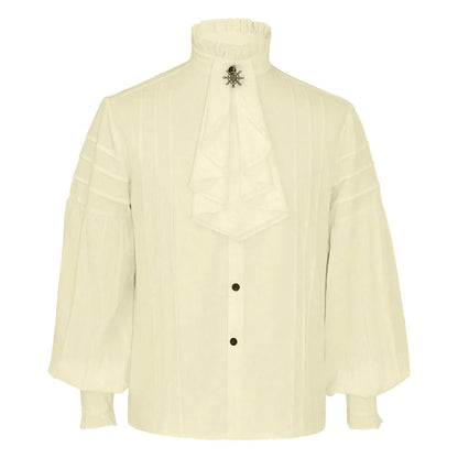 Men's Ruffle Shirts Gothic Vintage Court Style Turtleneck Long Sleeve Vampire Victorian