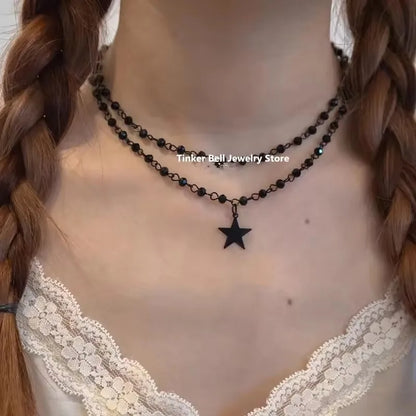 Black Star Cross Red Heart Pendant Ghost Claw Choker Chain Necklace Vintage