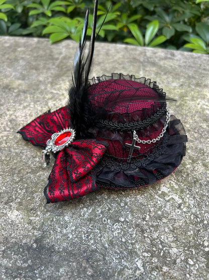Lolita headpiece retro cross hair tophat