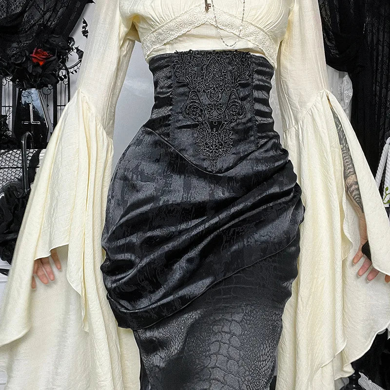 Asymmetrical Maxi Gothic High Rise Mermaid Skirts
