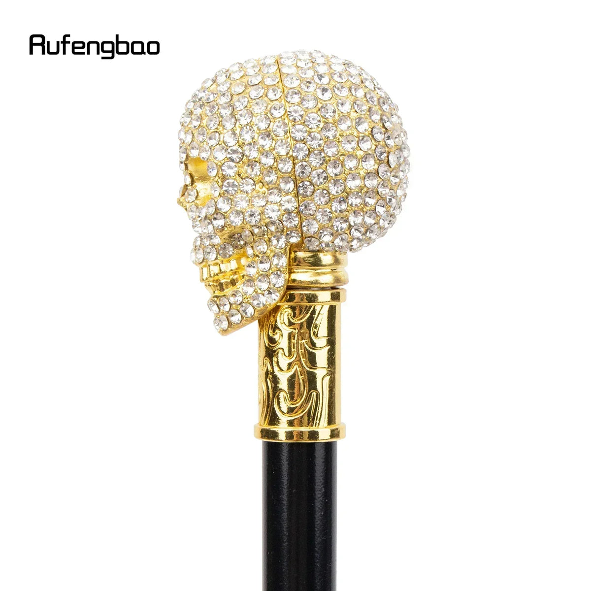 Artificial White Diamond Skull Walking Cane Gentleman