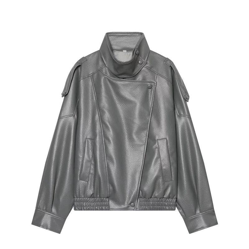 Fall Pebble Faux Leather Jacket