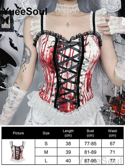 Gothic Lace Mesh Crop Spaghetti Strap Tops