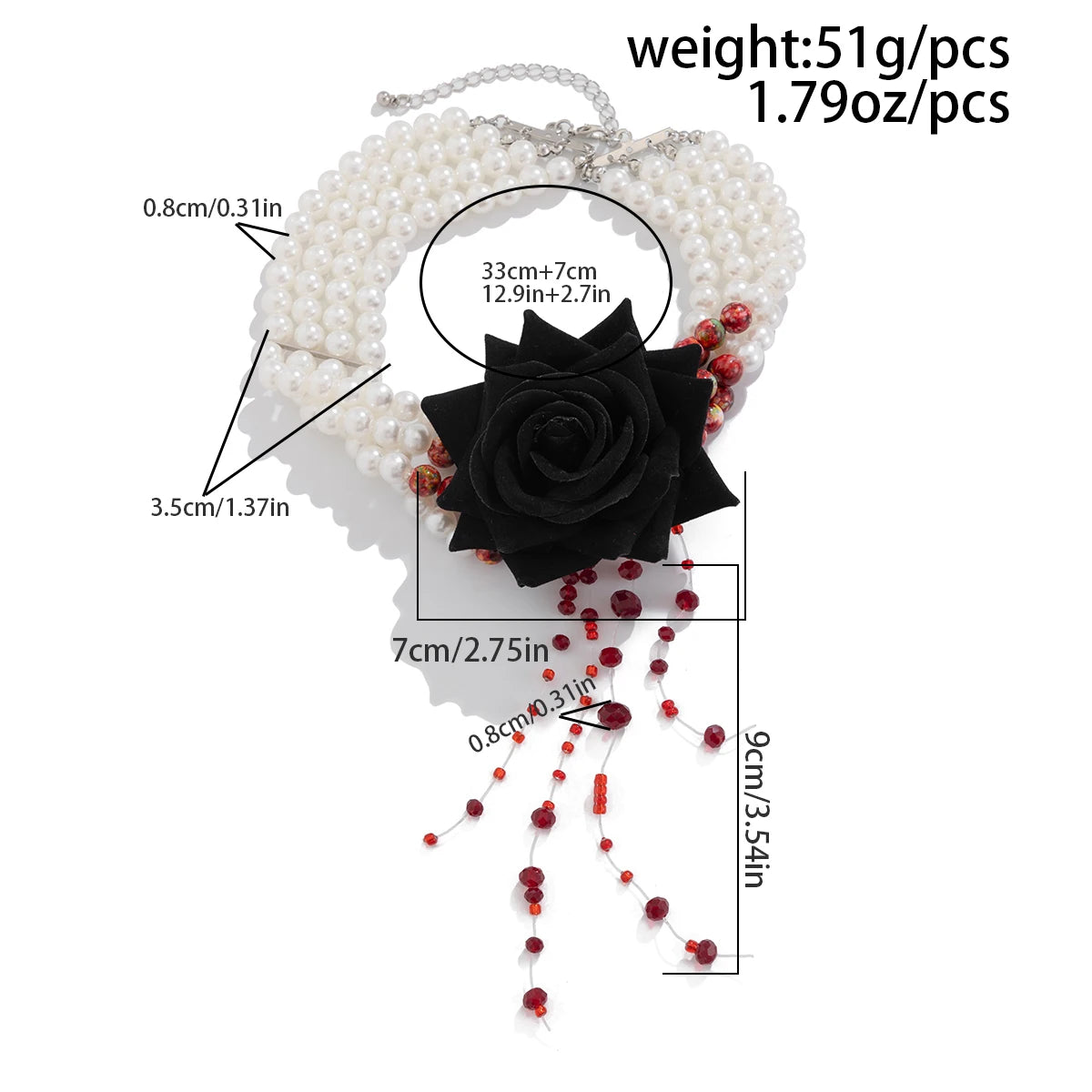 Dripping Blood Imitation Pearls Necklace Choker