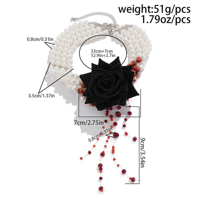 Dripping Blood Imitation Pearls Necklace Choker