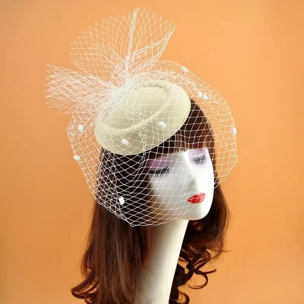 Retro Black Veil Small Dinner Party Hat