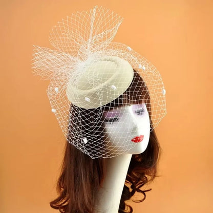 Retro Black Veil Small Dinner Party Hat