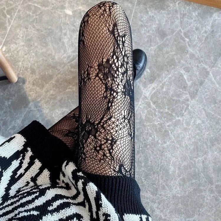 Tights Gothic Cross Print Club Stockings Nylon Socks Fishnet Pantyhose