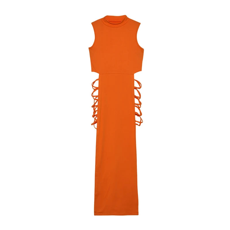 Criss Cross Fox Lady Sleeveless Dress,