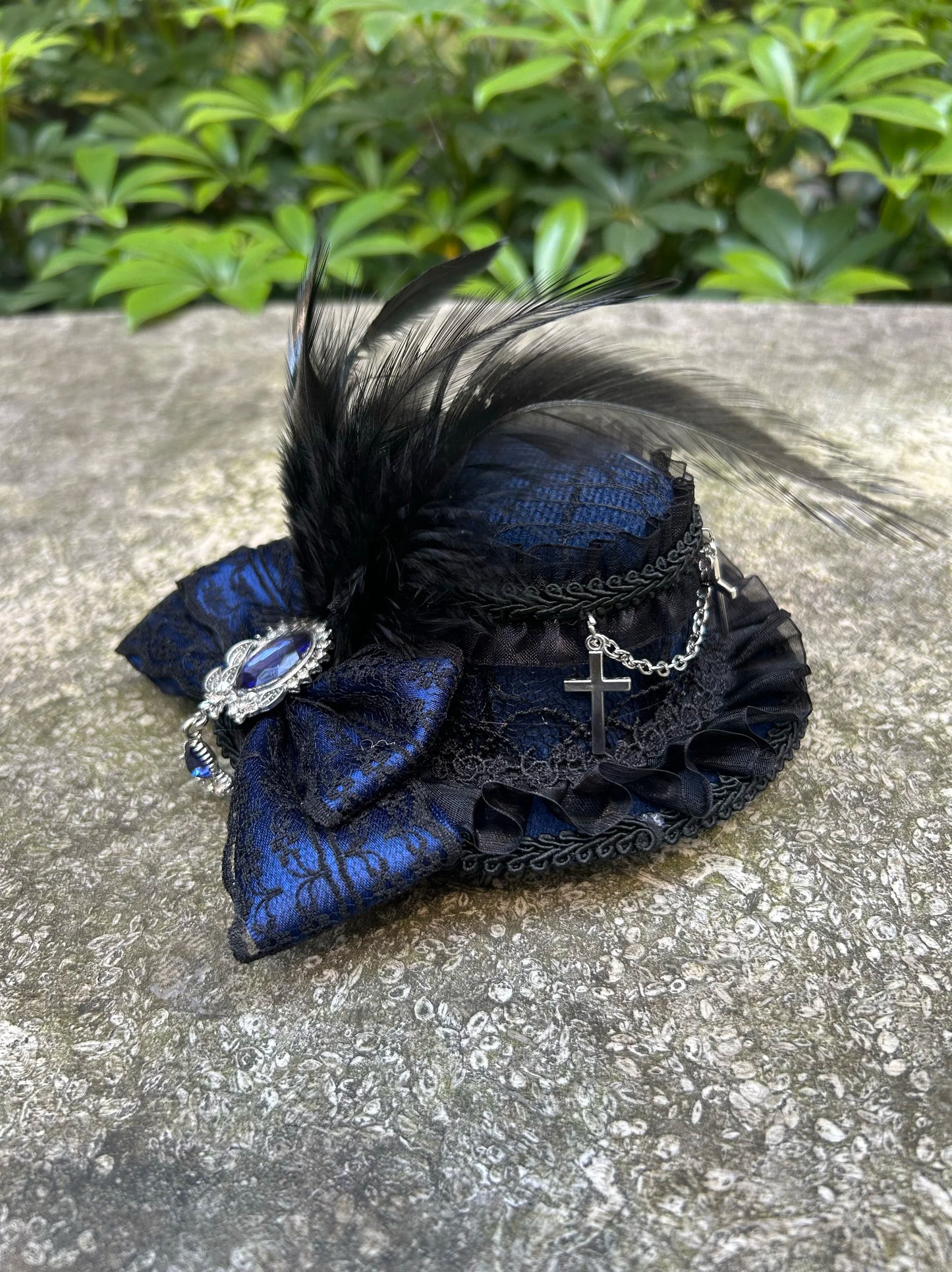 Lolita headpiece retro cross hair tophat