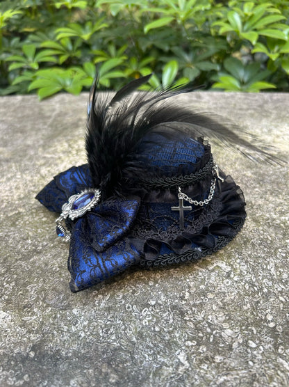 Lolita headpiece retro cross hair tophat
