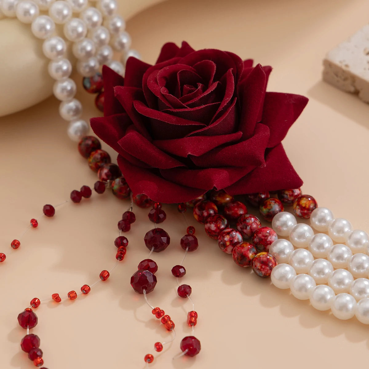 Dripping Blood Imitation Pearls Necklace Choker