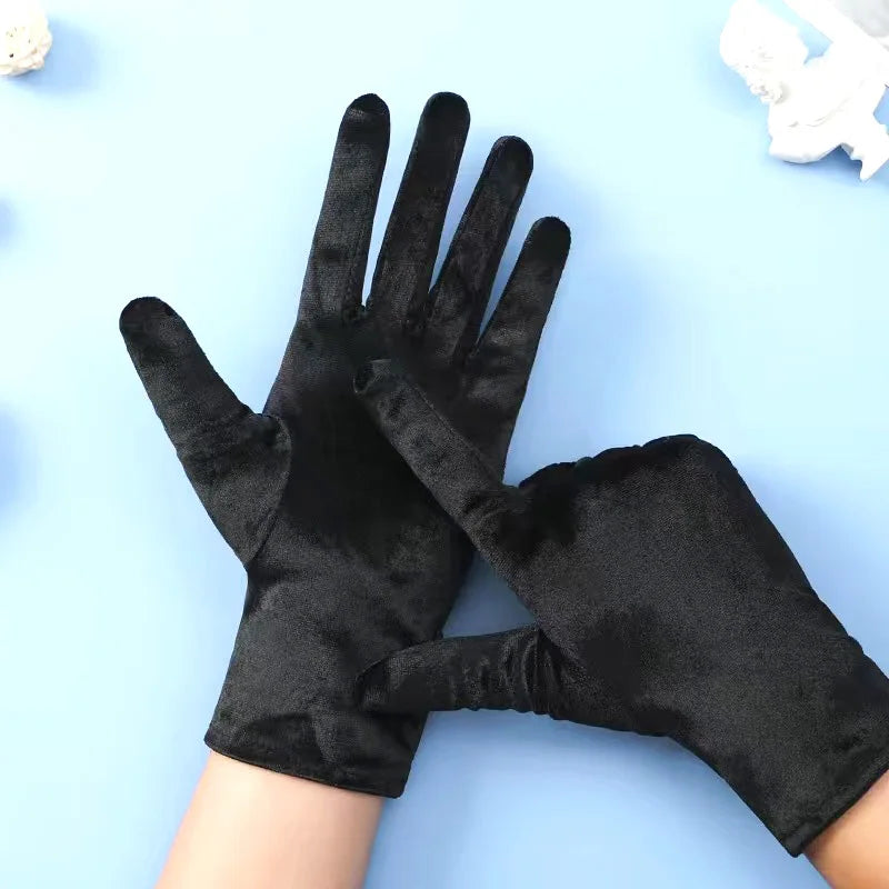 Wrist Length Opera Velvet Gloves Tea