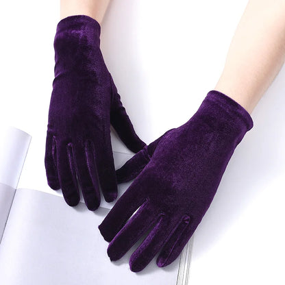 Wrist Length Opera Velvet Gloves Tea