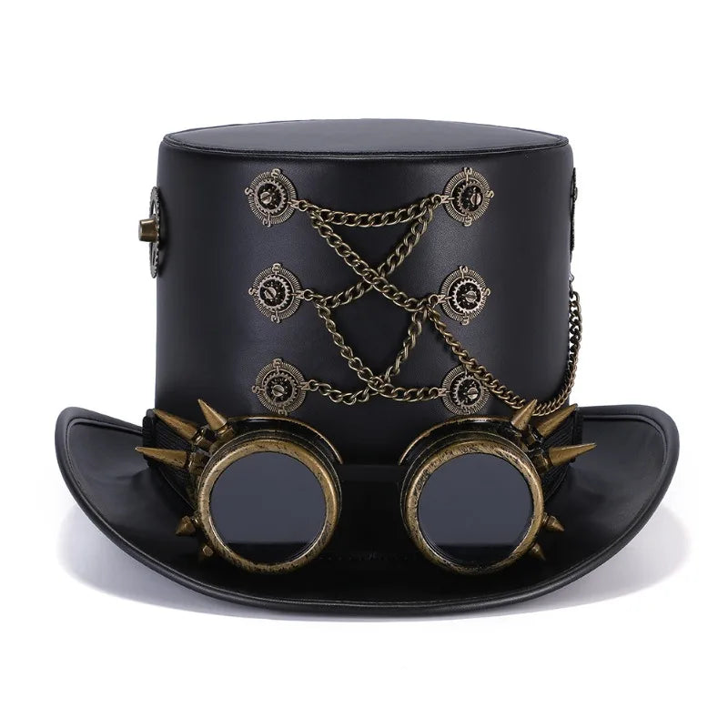 Victorian Steampunk Top Hat with Goggles Vintage