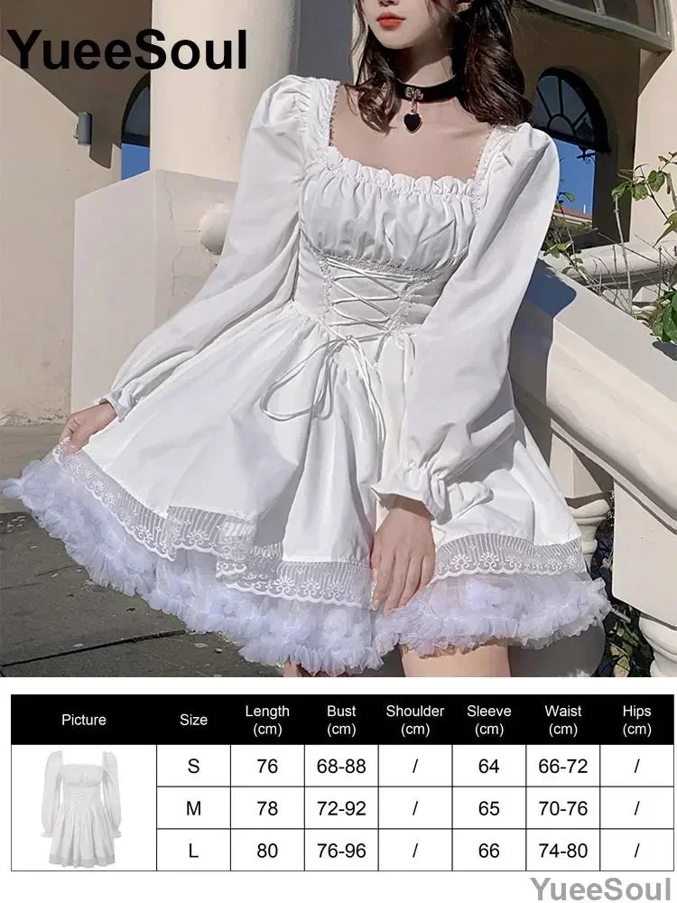 Gothic Long Sleeve Lace Slim Black Dresses