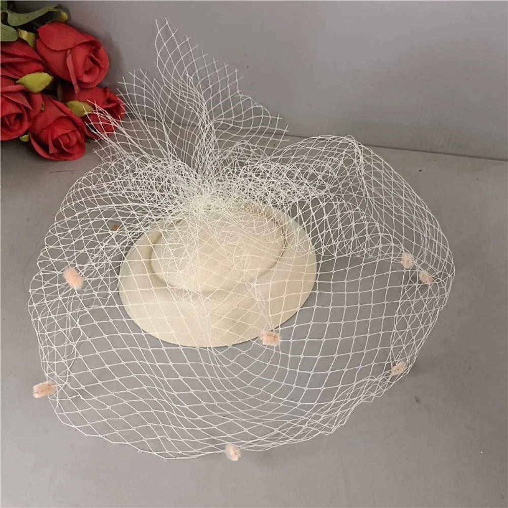 Retro Black Veil Small Dinner Party Hat