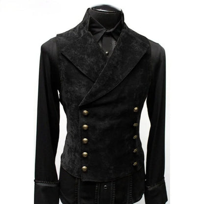 Gothic Vest Polyester Breast Waistcoat Double Vest Victorian Waistcoat