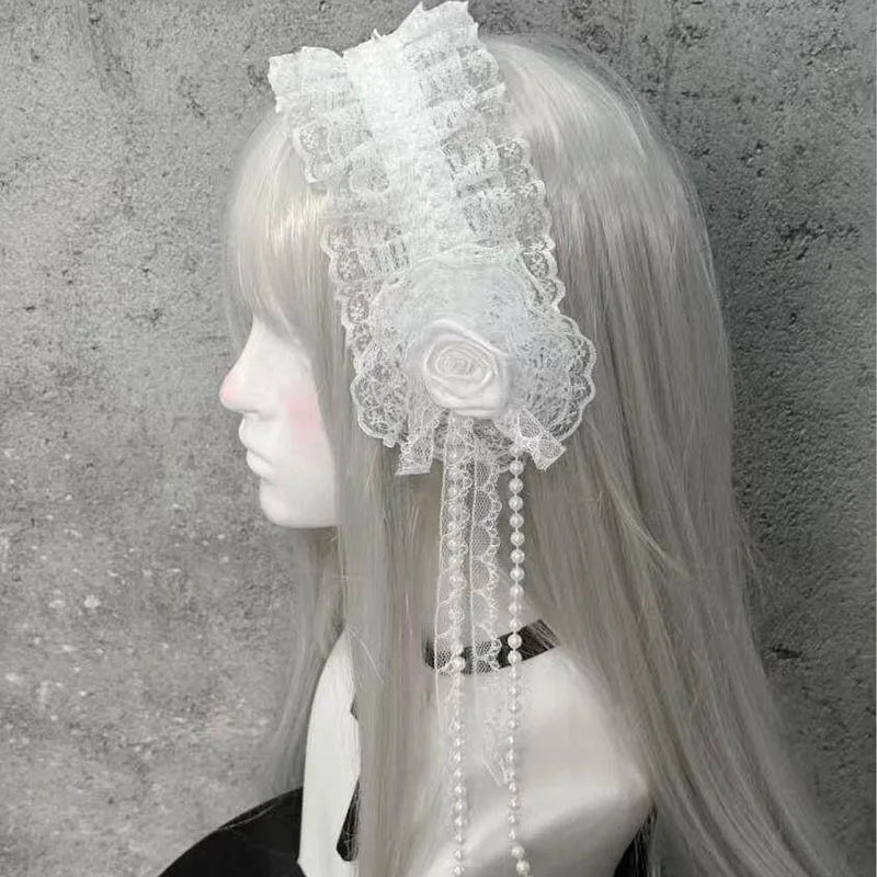 Double Satin Bow with Tassel Bonnet Girl Hair Accessories