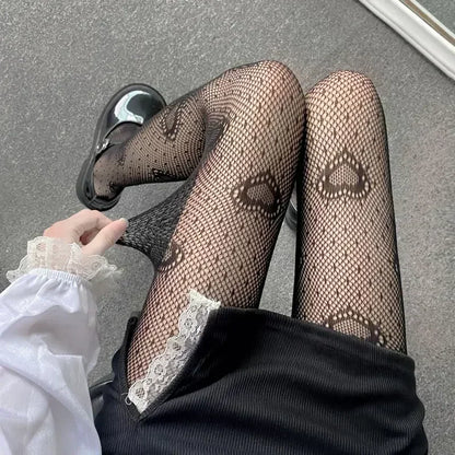Tights Gothic Cross Print Club Stockings Nylon Socks Fishnet Pantyhose
