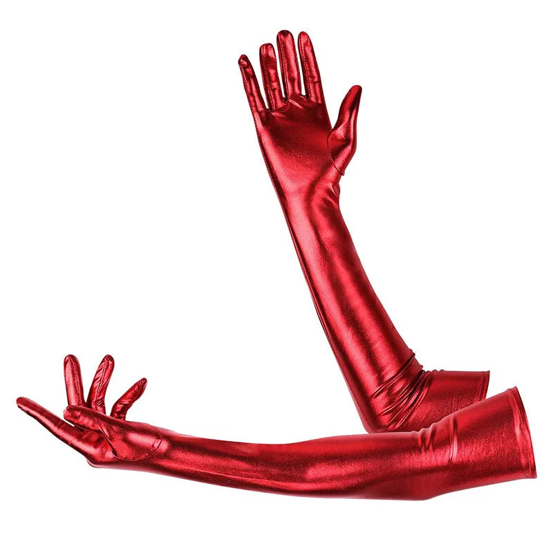 Leather Long Gloves Party Nightlub