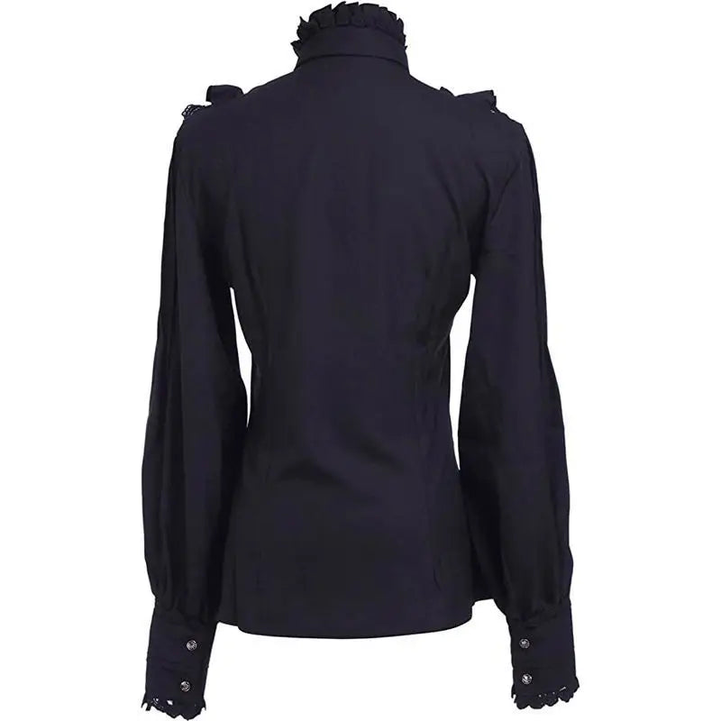 Vintage Ruffle High Collar Gothic Blouse