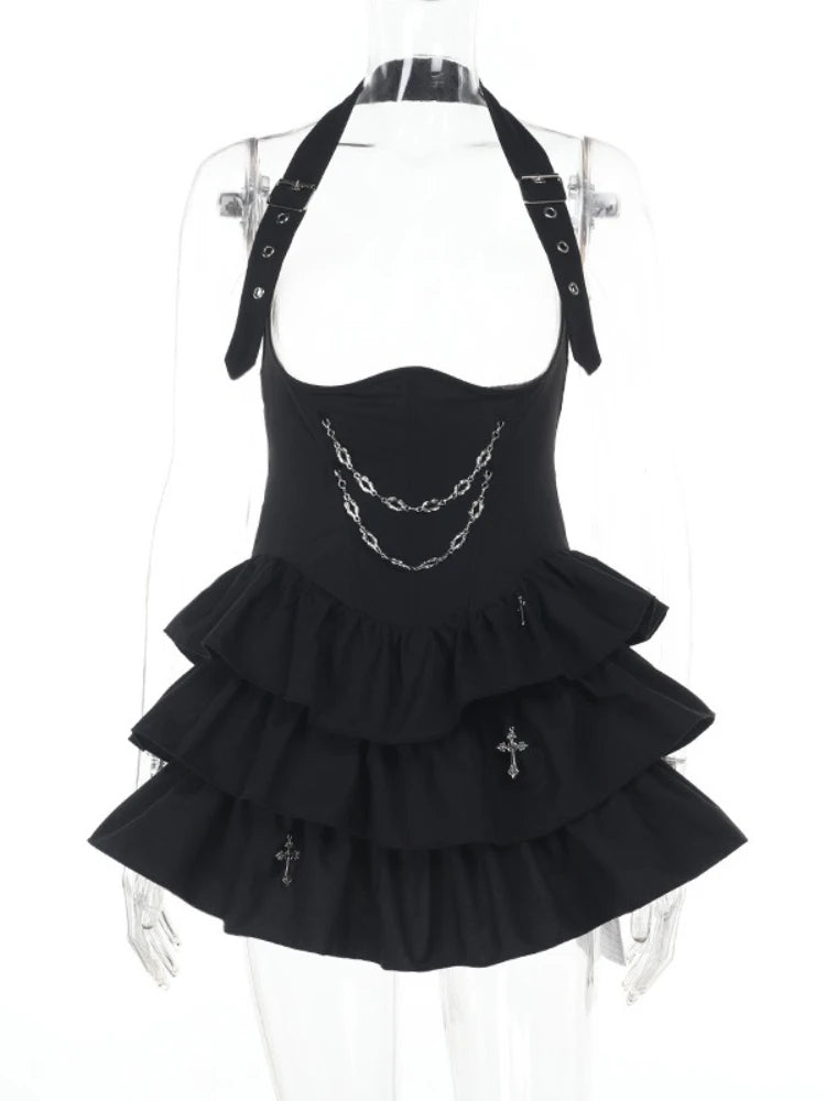 Sleeveless Chain High Waist Dress
