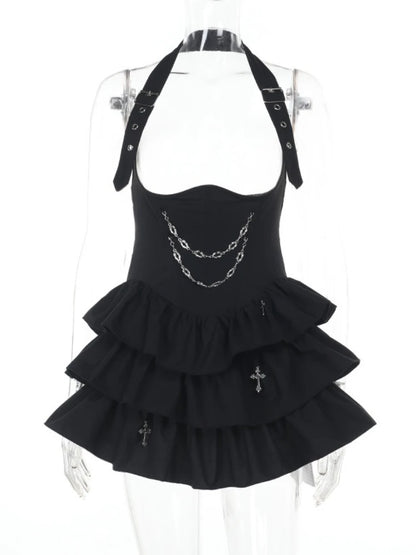 Sleeveless Chain High Waist Dress