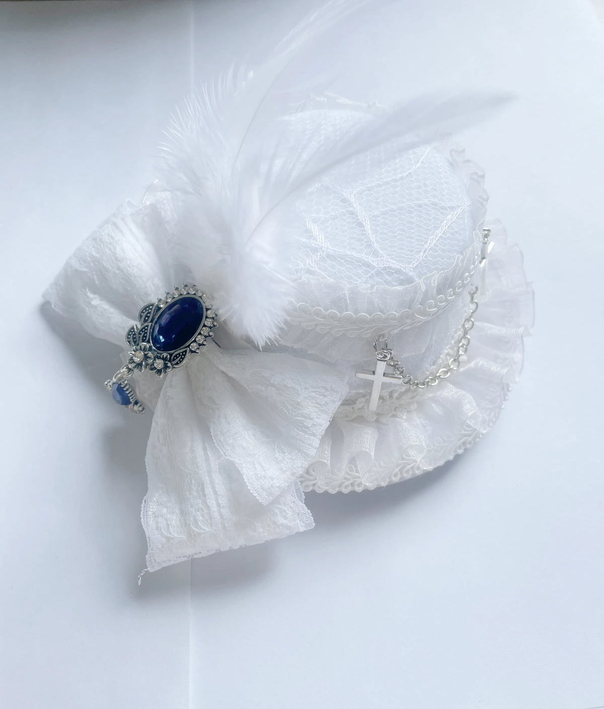 Lolita headpiece retro cross hair tophat