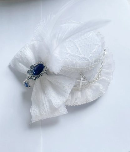 Lolita headpiece retro cross hair tophat