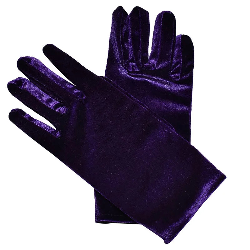 Wrist Length Opera Velvet Gloves Tea
