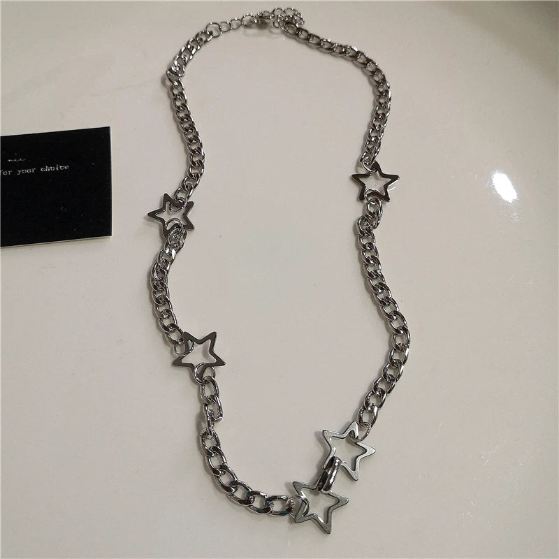 Black Star Cross Red Heart Pendant Ghost Claw Choker Chain Necklace Vintage