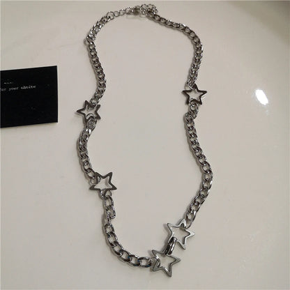 Black Star Cross Red Heart Pendant Ghost Claw Choker Chain Necklace Vintage