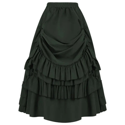 High Waist Victorian Ruffled Skirt Gothic