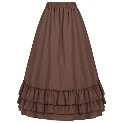High Waist Victorian Ruffled Skirt Gothic