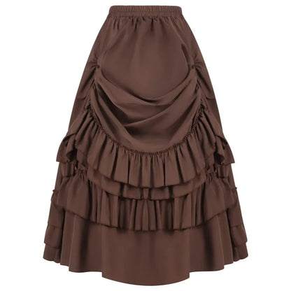 High Waist Victorian Ruffled Skirt Gothic