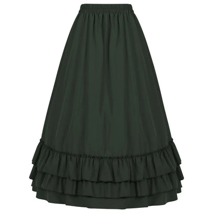 High Waist Victorian Ruffled Skirt Gothic