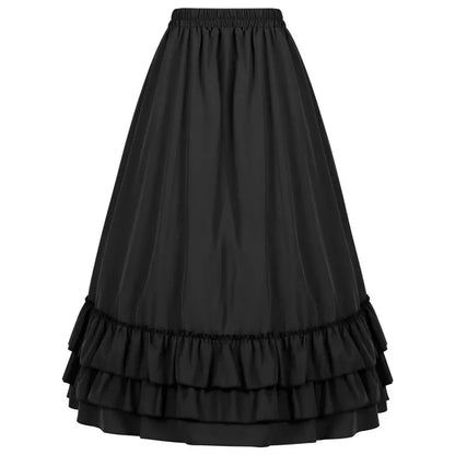 High Waist Victorian Ruffled Skirt Gothic